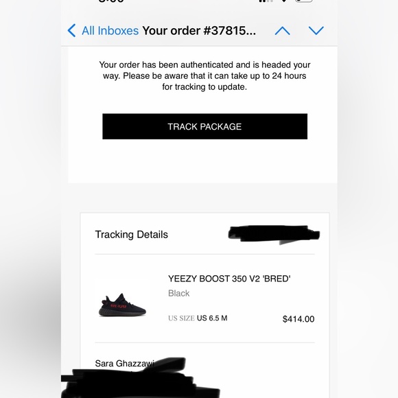 !!SOLD!!Adidas Yeezy Boost 350 V2 CBlack/CBlack/Red - Picture 9 of 9